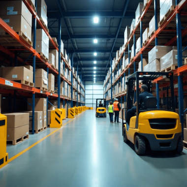 Безопасность склада: защита стеллажей от столкновения складской техники