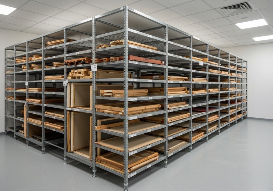 Стеллаж для картин: как правильно выбрать и организовать хранение 